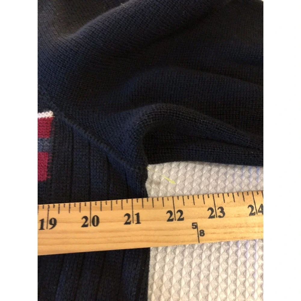 Eddie Bauer Sport Shop Sweater Men's Large Black Red Stripe Hike Fish Camp - Picture 8 of 9